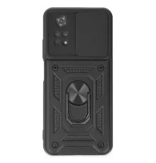 Xiaomi Poco M4 Pro 4G Kılıf Pars Lens Yüzüklü Silikon - Siyah