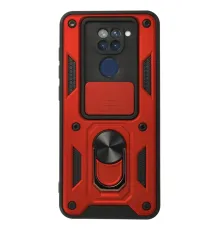 Xiaomi Redmi Note 9 Kılıf Pars Lens Yüzüklü Silikon - Kırmızı