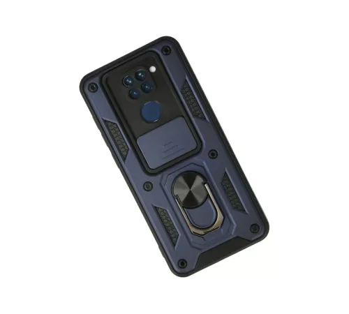 Xiaomi Redmi Note 9 Kılıf Pars Lens Yüzüklü Silikon - Lacivert