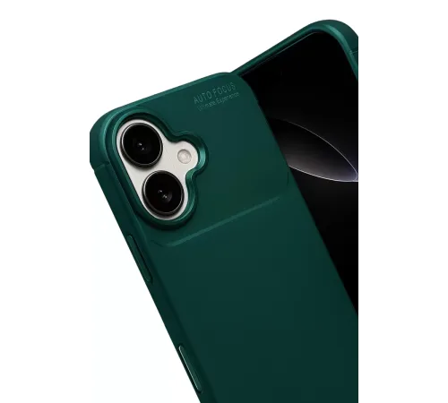 Apple iPhone 17 Auto Focus Karbon Kapak - Koyu Yeşil