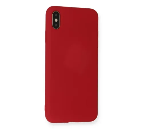 Apple iPhone XS Max Kılıf Nano içi Kadife Silikon - Kırmızı
