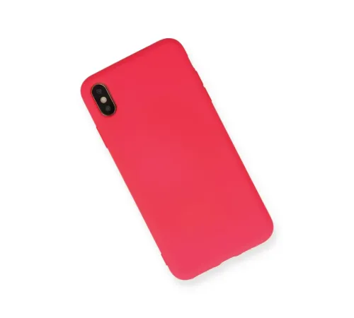 Apple iPhone XS Max Kılıf Nano içi Kadife Silikon - Koyu Pembe