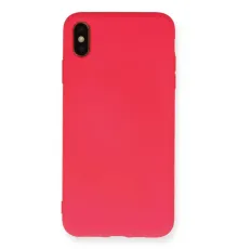 Apple iPhone XS Max Kılıf Nano içi Kadife Silikon - Koyu Pembe