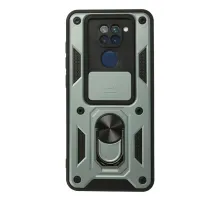 Xiaomi Redmi Note 9 Kılıf Pars Lens Yüzüklü Silikon - Yeşil