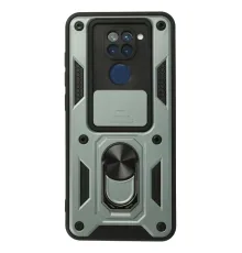 Xiaomi Redmi Note 9 Kılıf Pars Lens Yüzüklü Silikon - Yeşil
