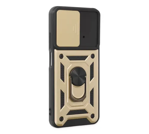 Xiaomi Poco M4 Pro 4G Kılıf Pars Lens Yüzüklü Silikon - Gold