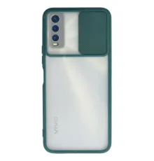 Vivo Y11S Kılıf Palm Buzlu Kamera Sürgülü Silikon - Yeşil