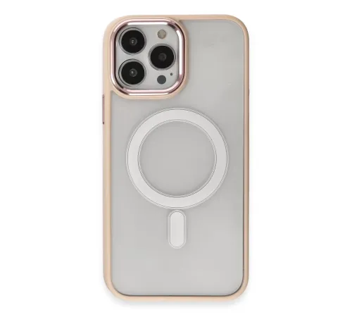 Apple iPhone 15 Pro Kılıf Room Magneticsafe Silikon - Pudra