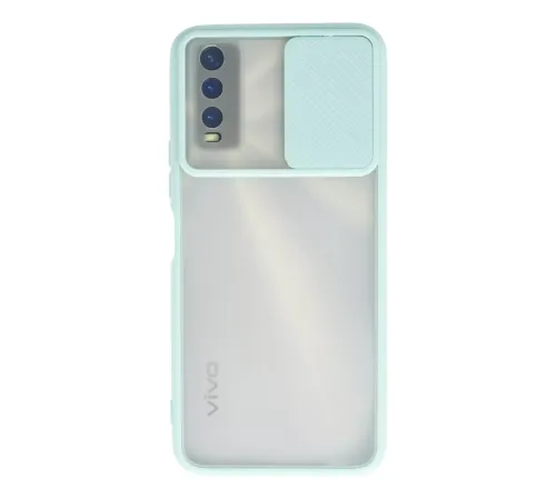 Vivo Y11S Kılıf Palm Buzlu Kamera Sürgülü Silikon - Turkuaz