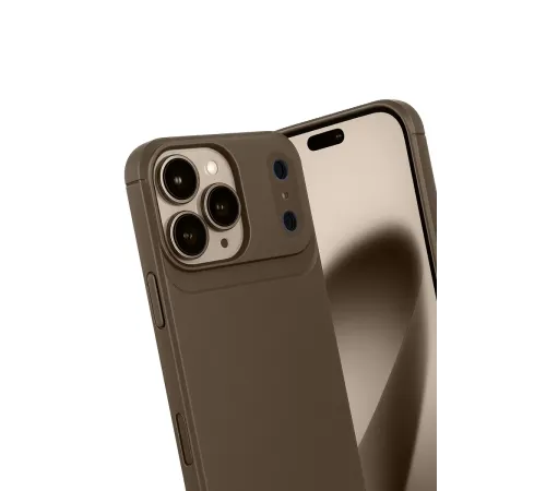Apple iPhone 17 Pro Max Auto Focus Karbon Kapak - Kahverengi