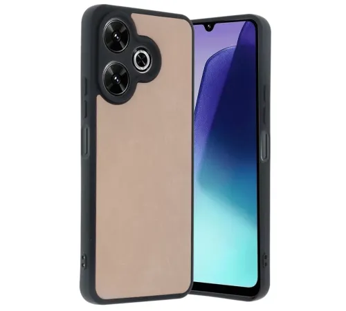 Xiaomi Redmi 13 4G Kılıf Aras Deri Kapak - Pudra