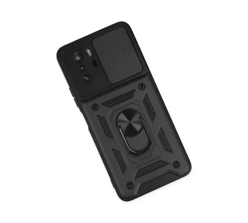 Xiaomi Poco X3 GT Kılıf Pars Lens Yüzüklü Silikon - Siyah