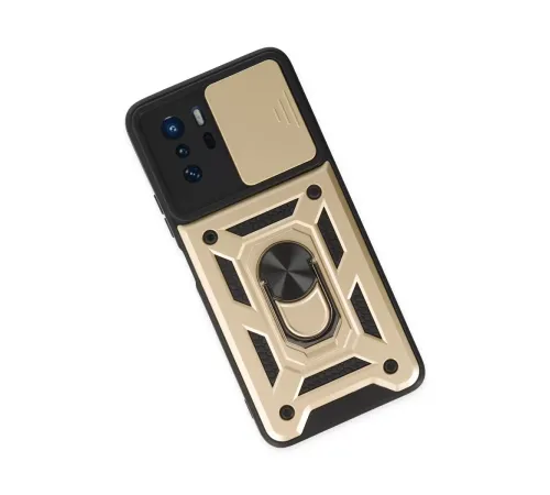 Xiaomi Poco X3 GT Kılıf Pars Lens Yüzüklü Silikon - Gold
