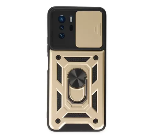 Xiaomi Poco X3 GT Kılıf Pars Lens Yüzüklü Silikon - Gold