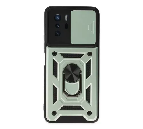 Xiaomi Poco X3 GT Kılıf Pars Lens Yüzüklü Silikon - Yeşil