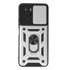 Xiaomi Poco X3 GT Kılıf Pars Lens Yüzüklü Silikon - Gümüş