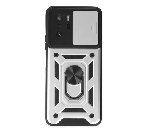 Xiaomi Poco X3 GT Kılıf Pars Lens Yüzüklü Silikon - Gümüş