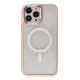 Apple iPhone 15 Pro Max Kılıf Room Magneticsafe Silikon - Pudra
