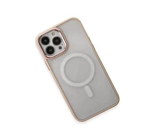 Apple iPhone 15 Pro Max Kılıf Room Magneticsafe Silikon - Pudra