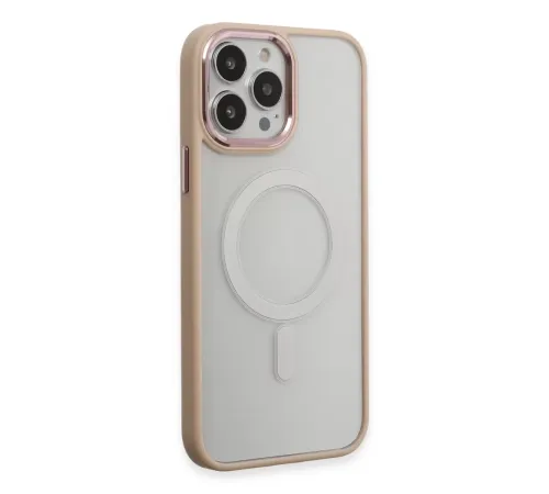 Apple iPhone 15 Pro Max Kılıf Room Magneticsafe Silikon - Pudra