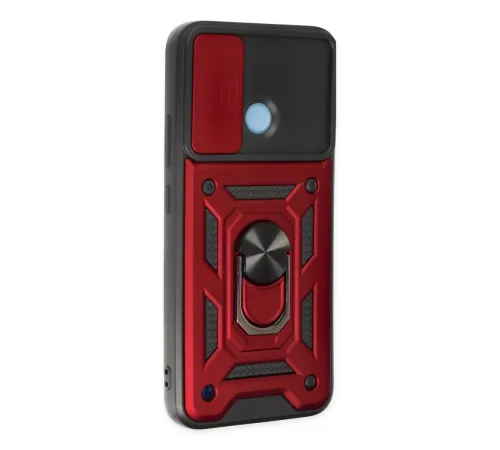 Realme C25Y Kılıf Pars Lens Yüzüklü Silikon - Kırmızı