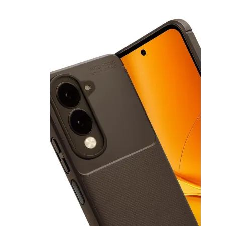 Vivo Y29S Auto Focus Karbon Kapak - Kahverengi