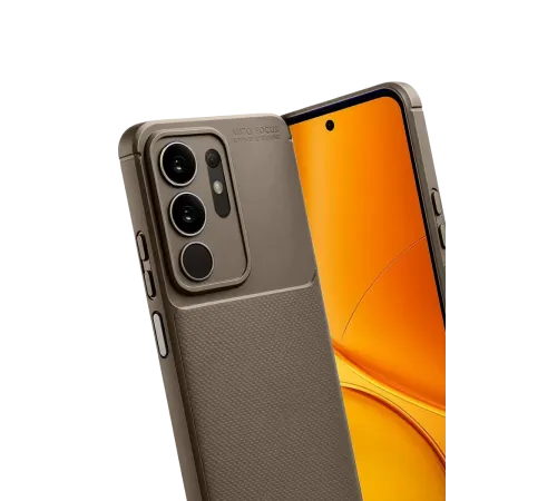 Vivo Y29 4G Auto Focus Karbon Kapak - Kahverengi