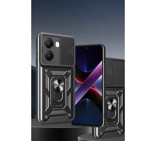 Xiaomi Poco X7 Pro Kılıf Pars Lens Yüzüklü Silikon - Kırmızı