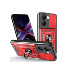 Xiaomi Poco X7 Pro Kılıf Pars Lens Yüzüklü Silikon - Kırmızı