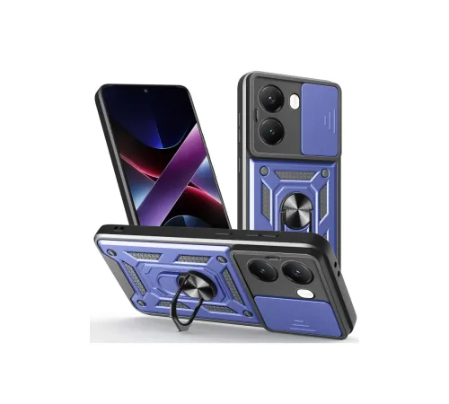 Xiaomi Poco X7 Pro Kılıf Pars Lens Yüzüklü Silikon - Lacivert
