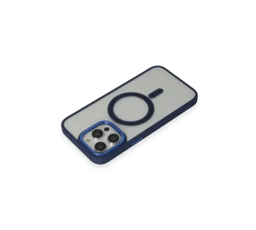 Apple iPhone 15 Pro Max Kılıf Room Magneticsafe Silikon - Lacivert