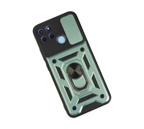 Realme C25Y Kılıf Pars Lens Yüzüklü Silikon - Yeşil