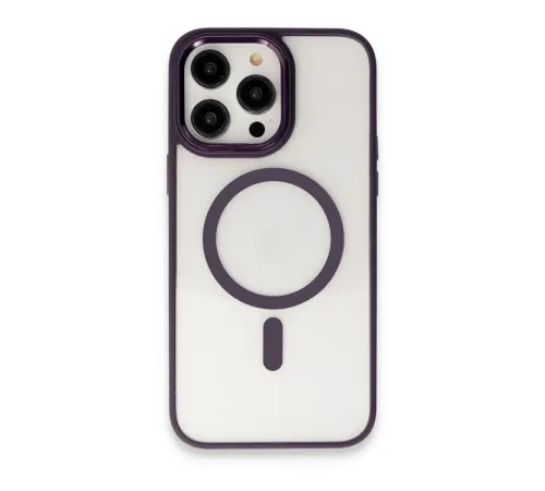 Apple iPhone 15 Pro Max Kılıf Room Magneticsafe Silikon - Derin Mor