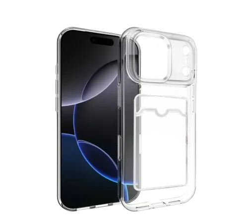 Apple iPhone 17 Pro Max Kart Şeffaf Silikon - Şeffaf