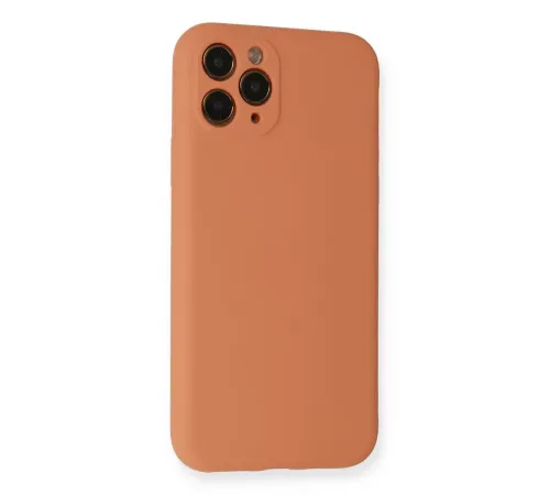 Apple iPhone 11 Pro Kılıf Nano içi Kadife Silikon - Mat Turuncu