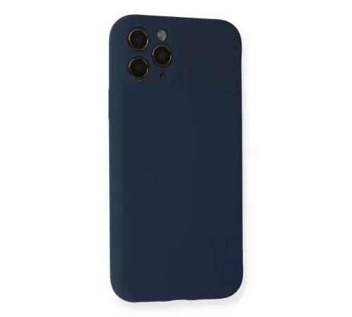 Apple iPhone 11 Pro Kılıf Nano içi Kadife Silikon - Lacivert