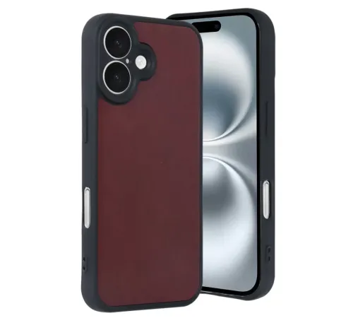 Apple iPhone 16 Kılıf Aras Deri Kapak - Bordo