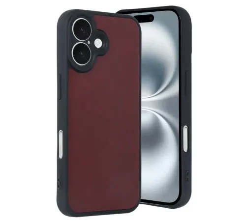 Apple iPhone 16 Kılıf Aras Deri Kapak - Bordo