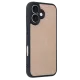 Apple iPhone 16 Kılıf Aras Deri Kapak - Pudra