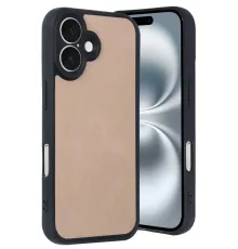 Apple iPhone 16 Kılıf Aras Deri Kapak - Pudra