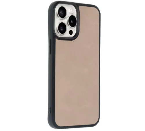 Apple iPhone 14 Pro Max Kılıf Aras Deri Kapak - Pudra