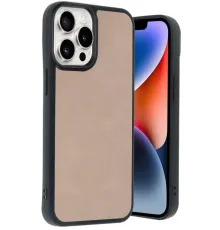 Apple iPhone 14 Pro Max Kılıf Aras Deri Kapak - Pudra