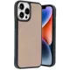 Apple iPhone 14 Pro Max Kılıf Aras Deri Kapak - Pudra