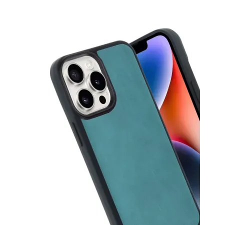 Apple iPhone 14 Pro Max Kılıf Aras Deri Kapak - Açık Yeşil