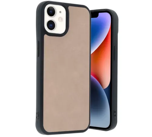 Apple iPhone 11 Kılıf Aras Deri Kapak - Pudra