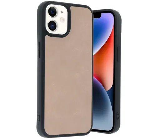 Apple iPhone 11 Kılıf Aras Deri Kapak - Pudra