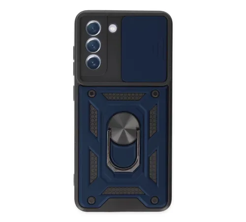 Samsung Galaxy S21 FE Kılıf Pars Lens Yüzüklü Silikon - Lacivert