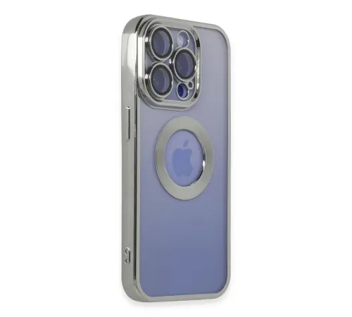 Apple iPhone 15 Pro Max Kılıf Slot Silikon - Gümüş