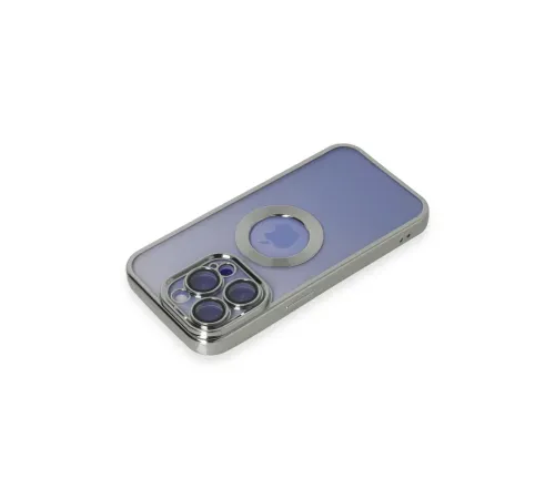 Apple iPhone 15 Pro Max Kılıf Slot Silikon - Gümüş