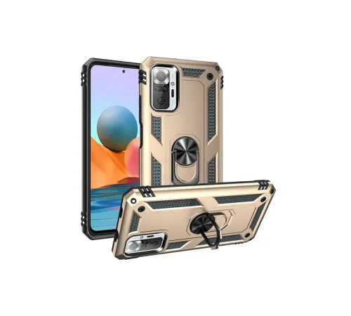 Xiaomi Redmi Note 10 Pro Kılıf Sofya Yüzüklü Silikon Kapak - Gold